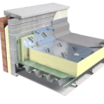 Diagram showing insulation for new and refurbishment flat roof applications