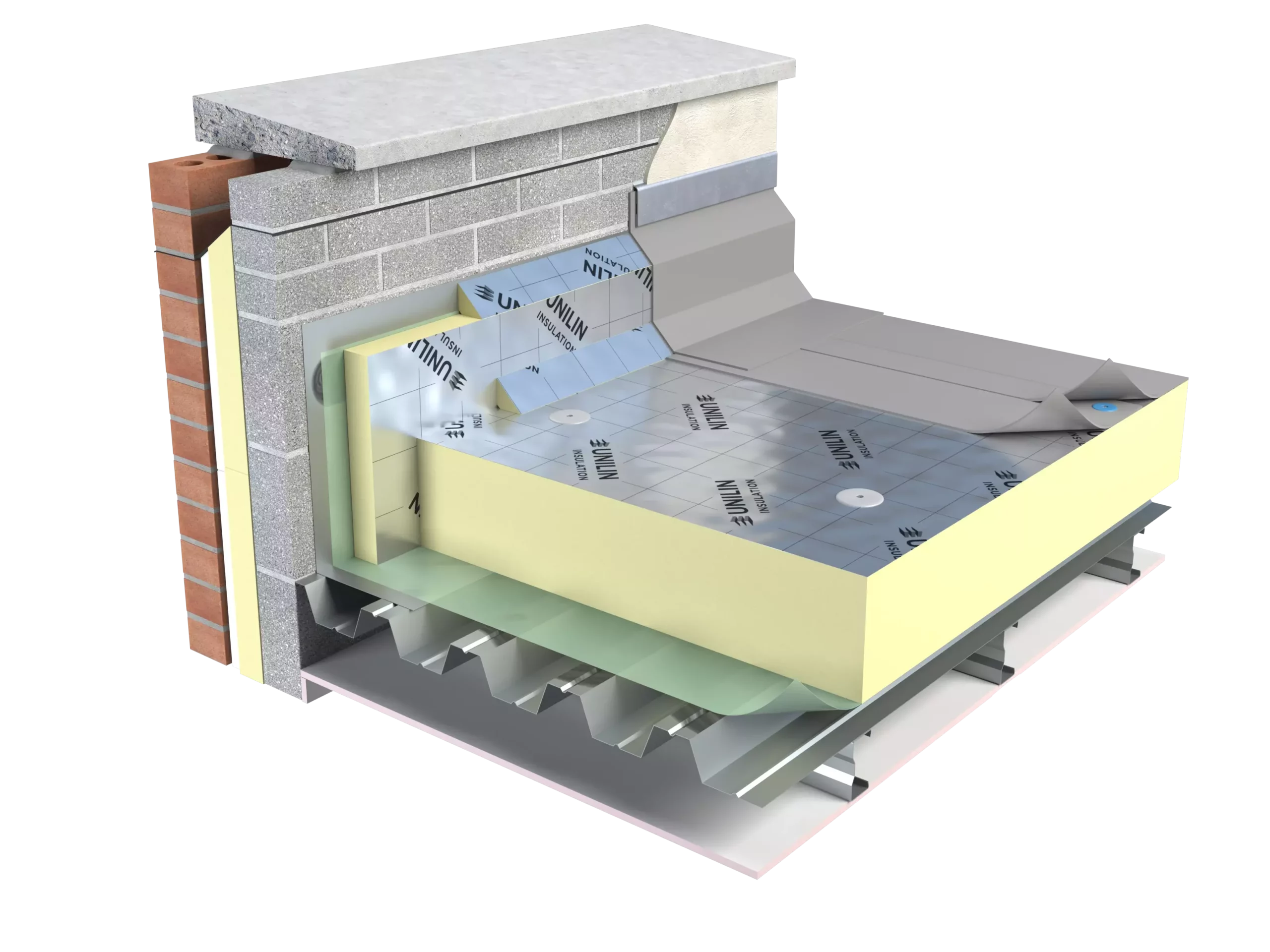 Product Graphic of Flat roof FRBGM - Flat Roof Insulation Solutions FR/ALU | Unilin Insulation