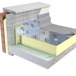 Diagram showing insulation for new and refurbishment flat roof applications