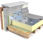 Diagram showing insulation for new and refurbishment flat roof applications