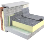 Diagram showing insulation for new and refurbishment flat roof applications