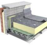 Diagram showing insulation for new and refurbishment flat roof applications
