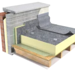 Diagram showing insulation for new and refurbishment flat roof applications