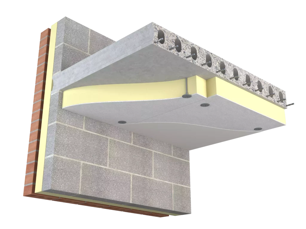Diagram showcasing DXO/STP insulation in structural ceiling applications.