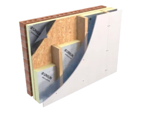 Graphic of built in wall insulation between walls of XT TF product