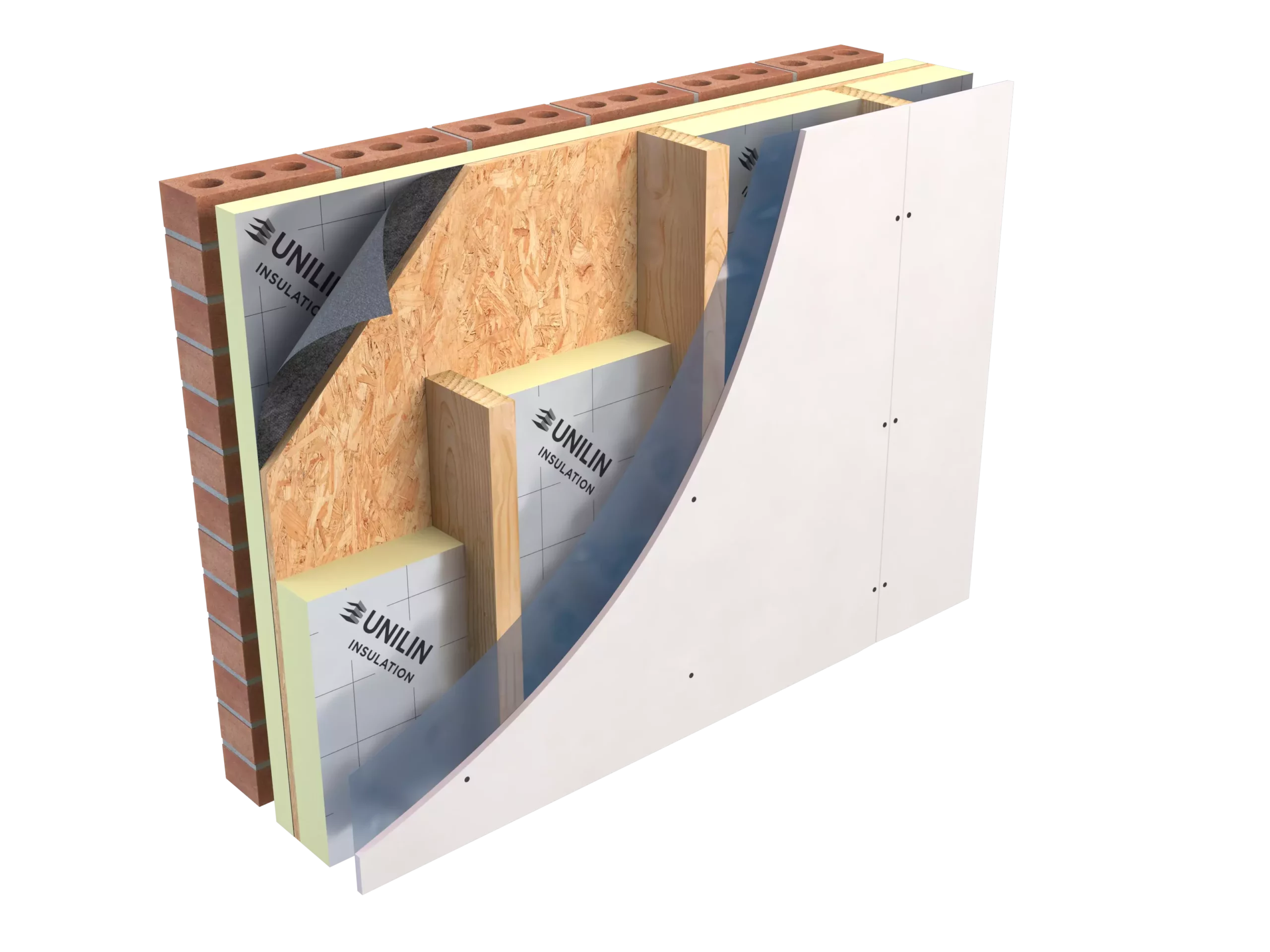 Graphic of built in wall insulation between walls of XT TF product