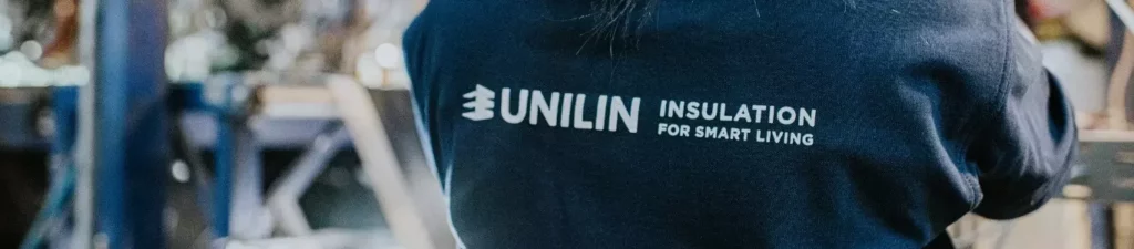 cropped image of unilin insulation employee uniform