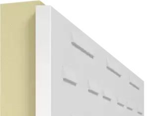 Cavity therm insulation board from side angle showing front facer