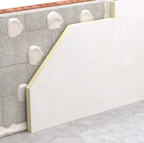 XT/TL, Drylining Walls Fixed with Adhesive Dabs